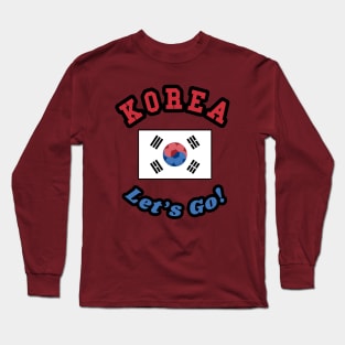 ⚽ Korea Soccer, 태극기 Flag, C'mon! Let's Go! 대한민국! Team Spirit Long Sleeve T-Shirt